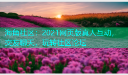 海角社区：2021网页版真人互动，交友聊天，玩转社区论坛