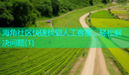 海角社区快速找到人工客服，轻松解决问题(1)