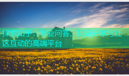探索知乎：专业问答、知识分享与社区互动的高端平台