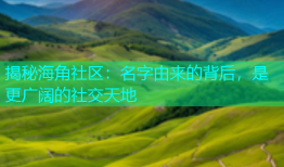 揭秘海角社区：名字由来的背后，是更广阔的社交天地
