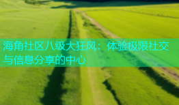 海角社区八级大狂风：体验极限社交与信息分享的中心