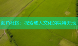 海角社区：探索成人文化的独特天地