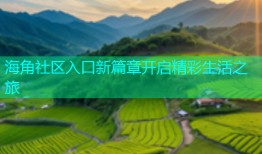 海角社区入口新篇章开启精彩生活之旅
