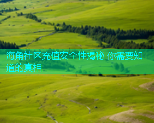 海角社区充值安全性揭秘 你需要知道的真相