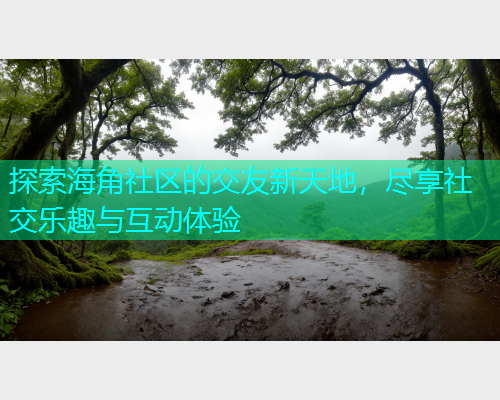 探索海角社区的交友新天地，尽享社交乐趣与互动体验