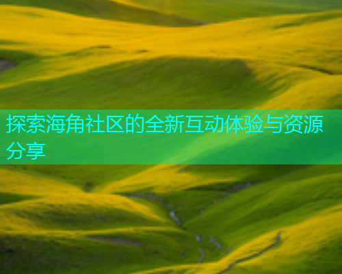 探索海角社区的全新互动体验与资源分享