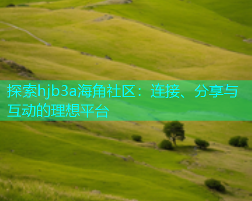 探索hjb3a海角社区：连接、分享与互动的理想平台
