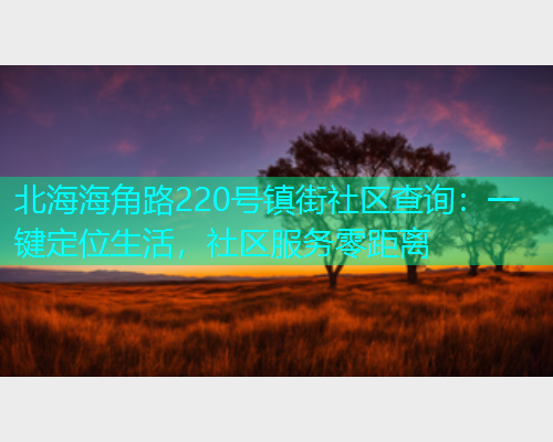 北海海角路220号镇街社区查询：一键定位生活，社区服务零距离