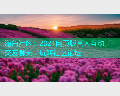 海角社区：2021网页版真人互动，交友聊天，玩转社区论坛