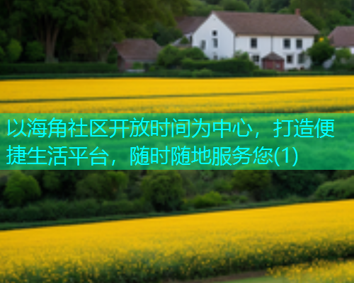 以海角社区开放时间为中心，打造便捷生活平台，随时随地服务您(1)