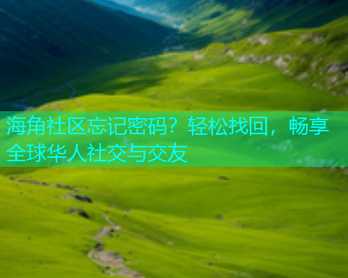 海角社区忘记密码？轻松找回，畅享全球华人社交与交友