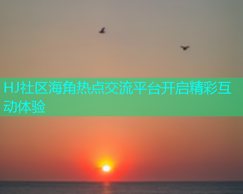 HJ社区海角热点交流平台开启精彩互动体验